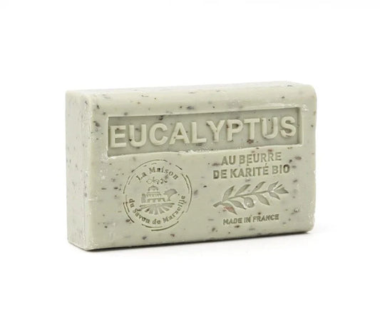 Savon solide parfumé bio exfoliant - Eucalyptus 125g