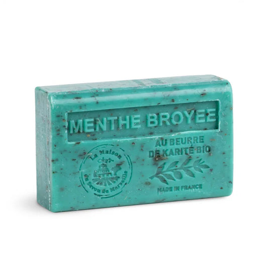 Savon solide parfumé bio exfoliant - Menthe broyée 125g