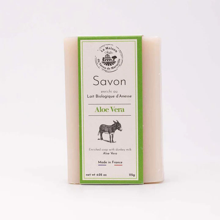 Savon solide enrichi au lait d'ânesse - Aloe vera 115g