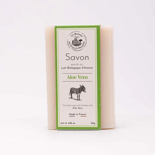 Savon solide enrichi au lait d'ânesse - Aloe vera 115g