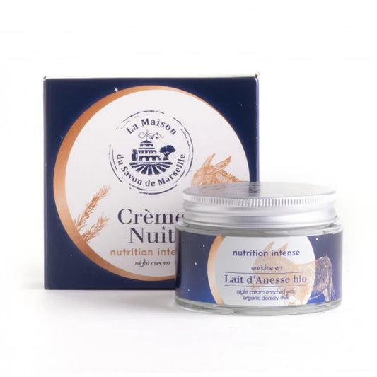 Crème de nuit pour le visage - Lait d'ânesse bio 50ml