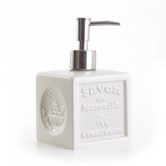 Distributeur de savon liquide format cube de savon de Marseille - Ivoire