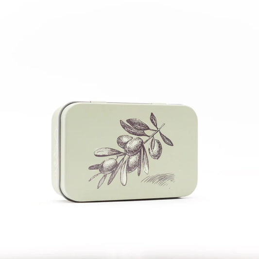 Boîte à savon en métal - Motif olive 100x70x30 mm