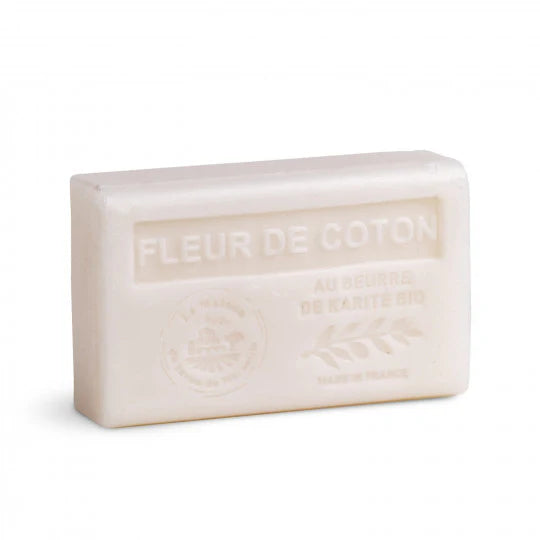 Savon solide parfumé à la Fleur de coton - Au beurre de karité bio 125g