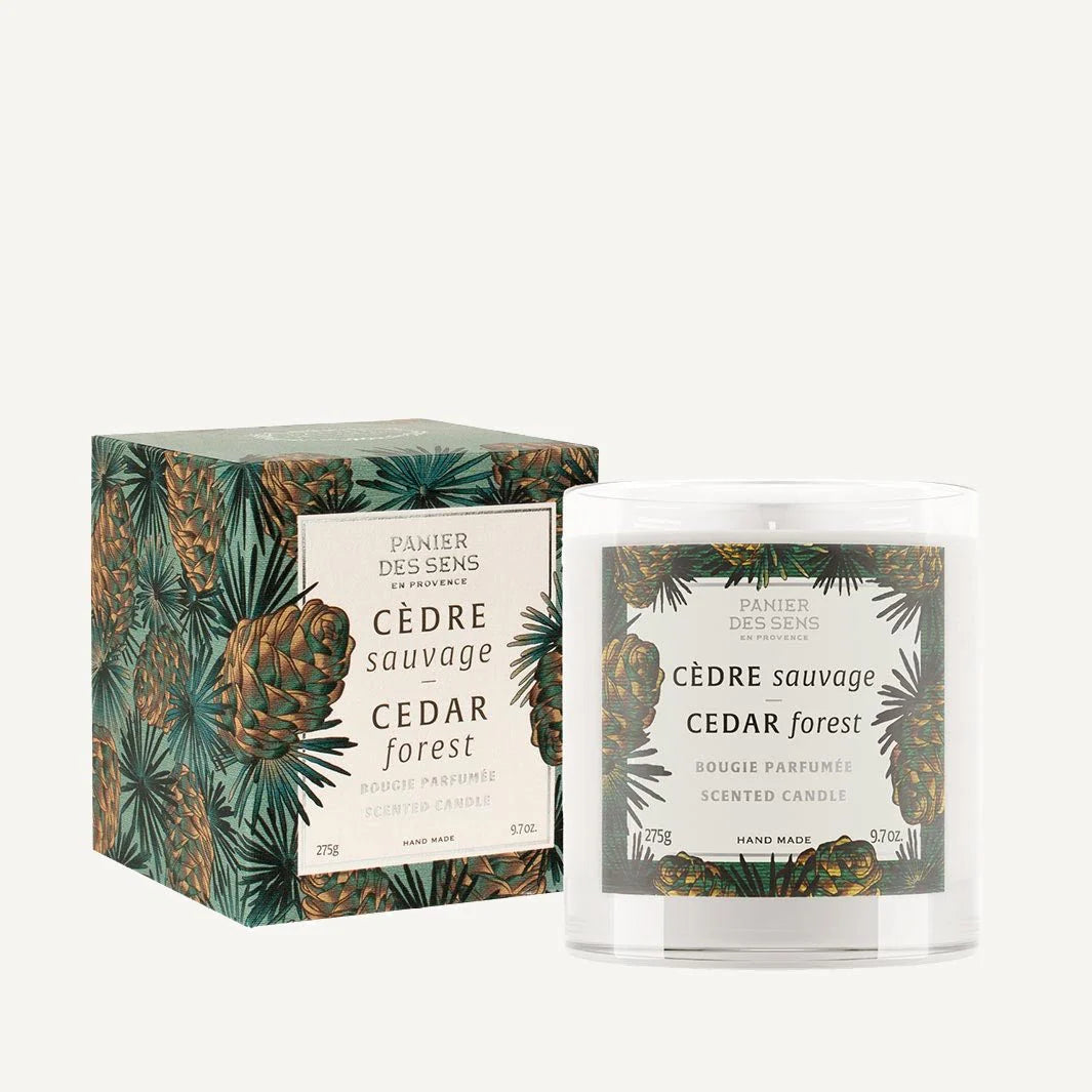 Bougie parfumée cire végétale - Parfum Cèdre Sauvage 275g
