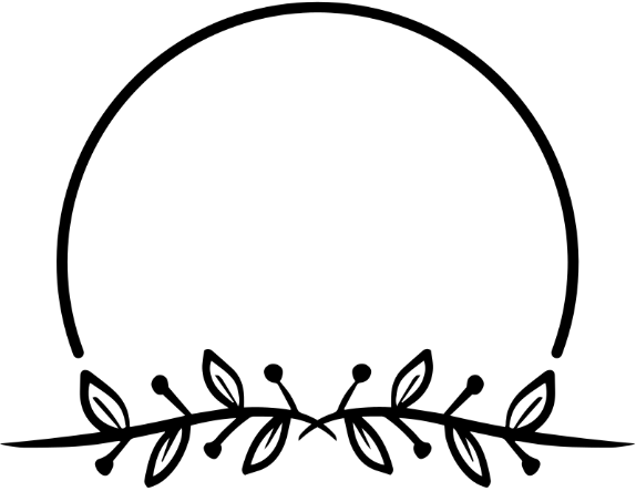 Motif demi cercle feuille