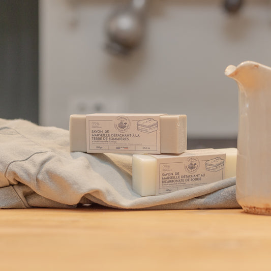 Savon de Marseille détachant spécial linge blanc - Bicarbonate de soude 100g