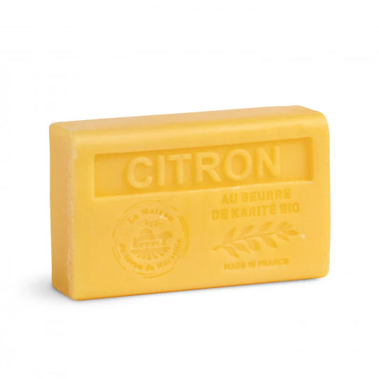 Savon solide parfumé Citron - Au beurre de karité bio 125g