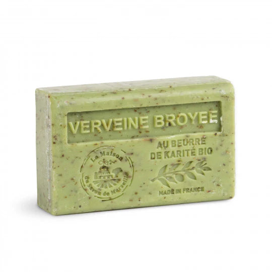 Savon solide parfumé bio exfoliant - Verveine broyée 125g