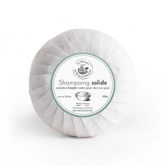 Shampoing solide pour cheveux gras - Argile verte 100g