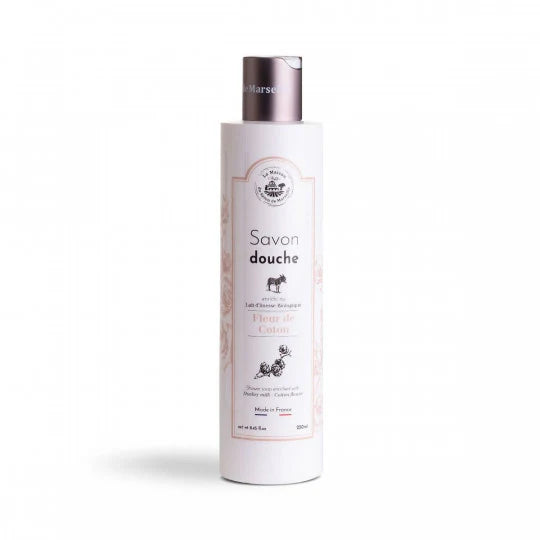 Savon liquide pour la douche enrichi au Lait d'ânesse - Fleur de coton 250ml