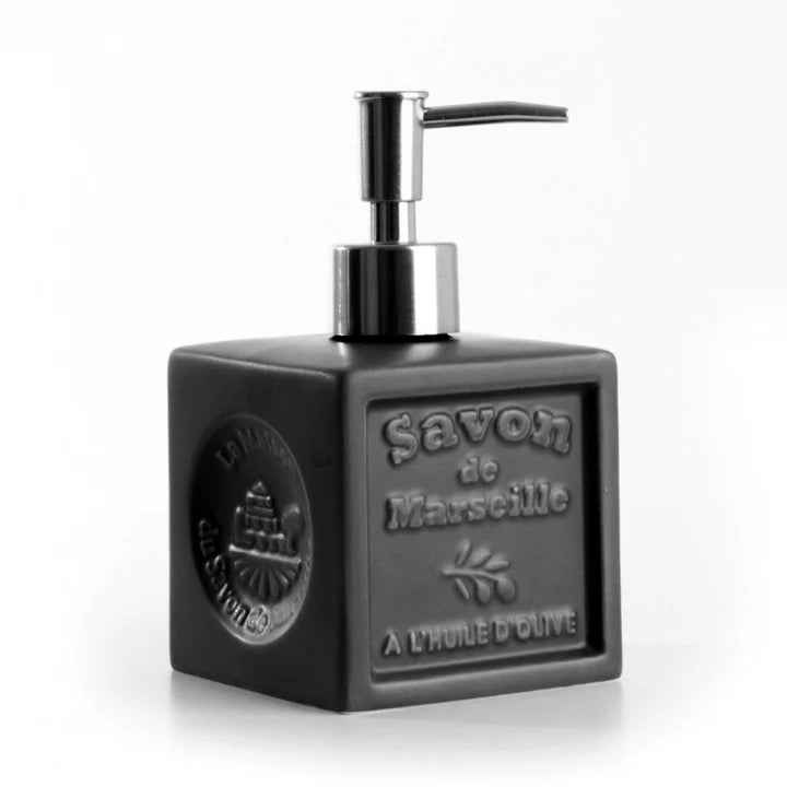 Distributeur de savon liquide format cube de savon de Marseille - Noir
