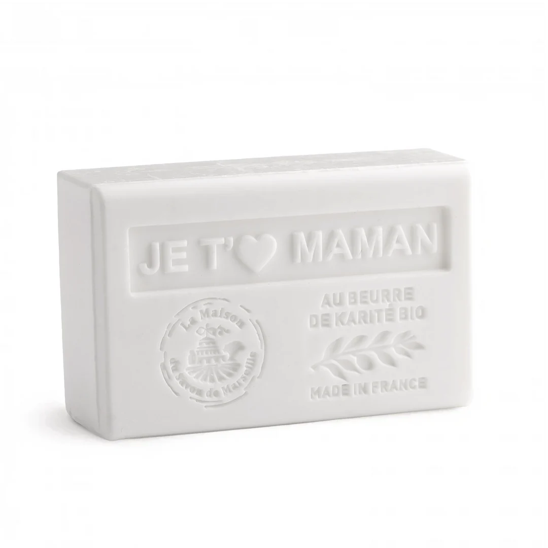 Savon solide parfumé "Je t'♥︎ Maman" - Au beurre de karité bio 125g