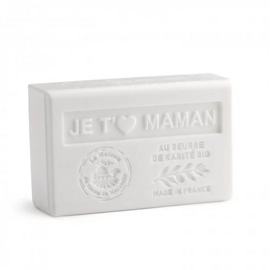 Savon solide parfumé "Je t'♥︎ Maman" - Au beurre de karité bio 125g
