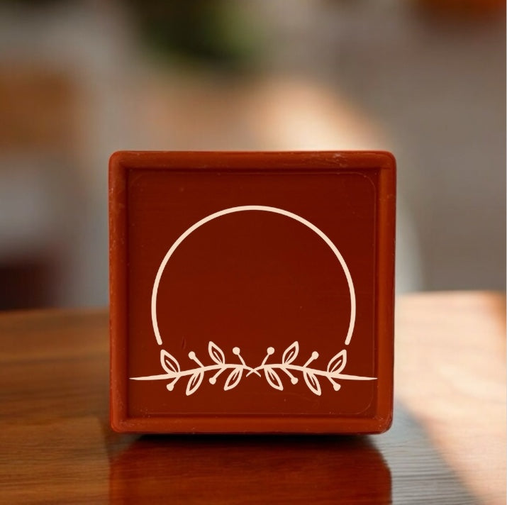 Motif demi cercle feuille