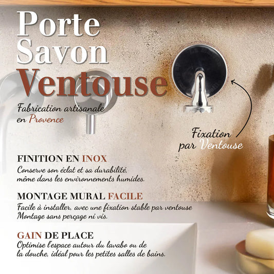 Porte-savon mural à ventouse en inox