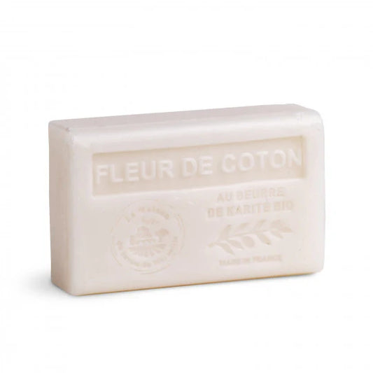 Savon solide parfumé à la Fleur de coton - Au beurre de karité bio 125g