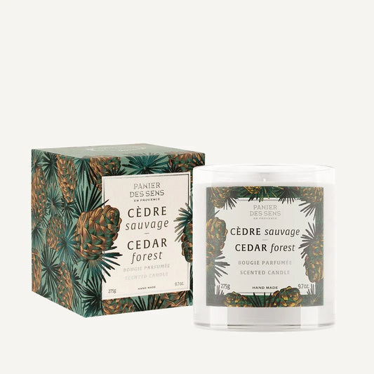 Bougie parfumée cire végétale - Parfum Cèdre Sauvage 275g