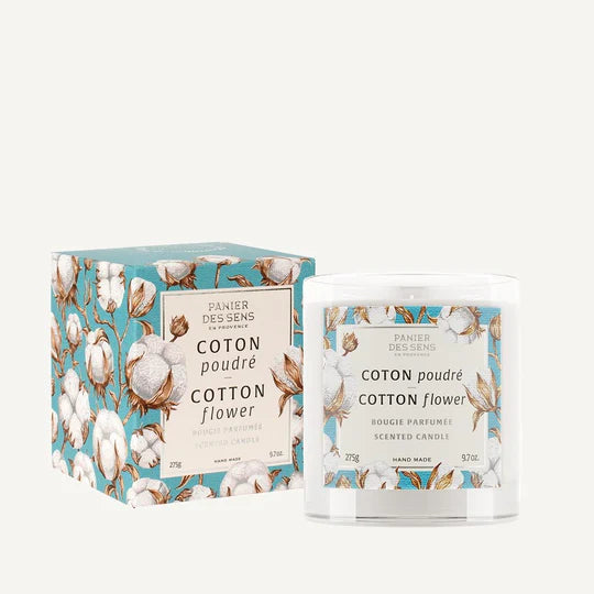 Bougie parfumée cire végétale - Parfum Coton Poudré 275g