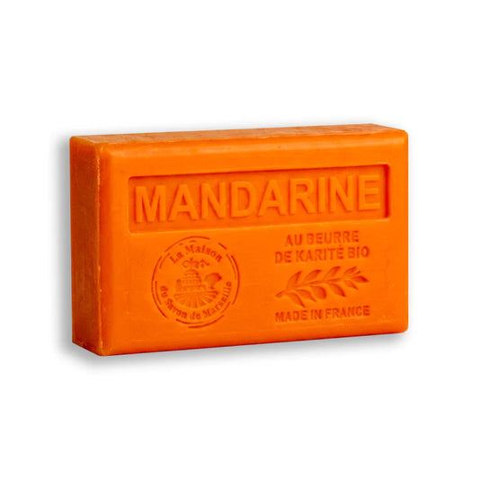 Savon solide parfumé Mandarine - Au beurre de karité bio 125g