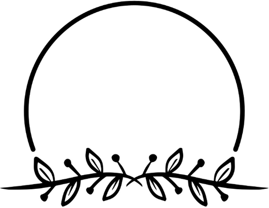 Motif demi cercle feuille